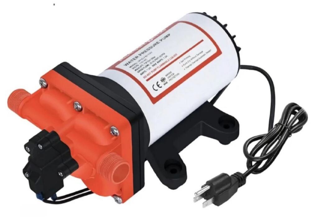 110V Fresh Camper RV Diaphragm Water Pump With Pressure Switch On Demand 5.5GPM